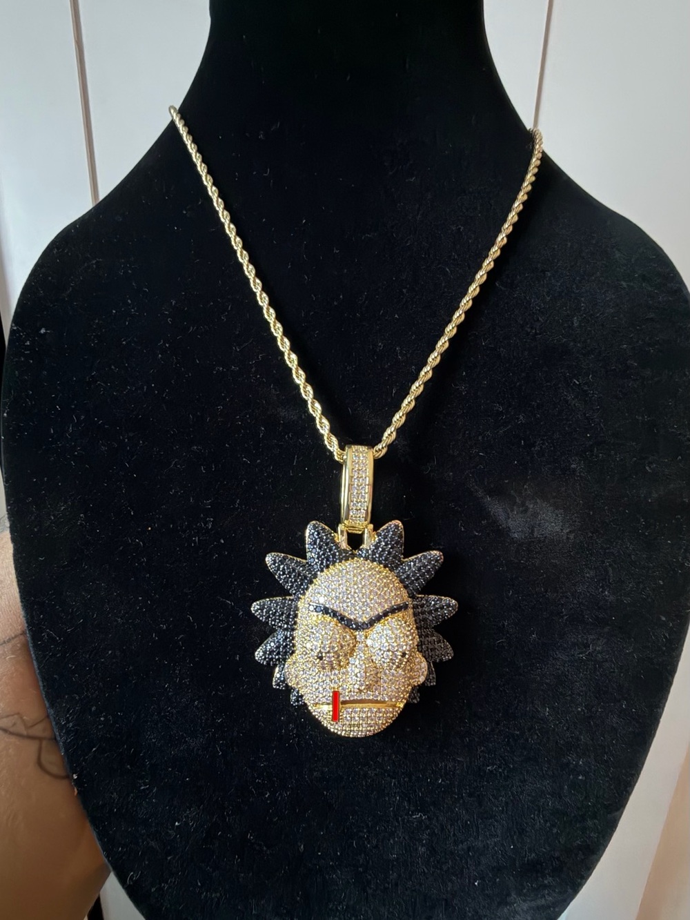 14K Gold Plated Ricky Martin Pendant + FREE 24” Rope Chain